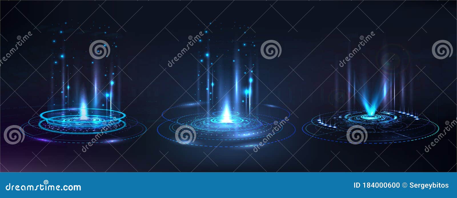 portal and hologram futuristic circle s